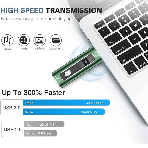 Allbyt iPhone Photos Flash Drive, 1TB memory stick USB 3.0, External Storage - Picture 5 of 8